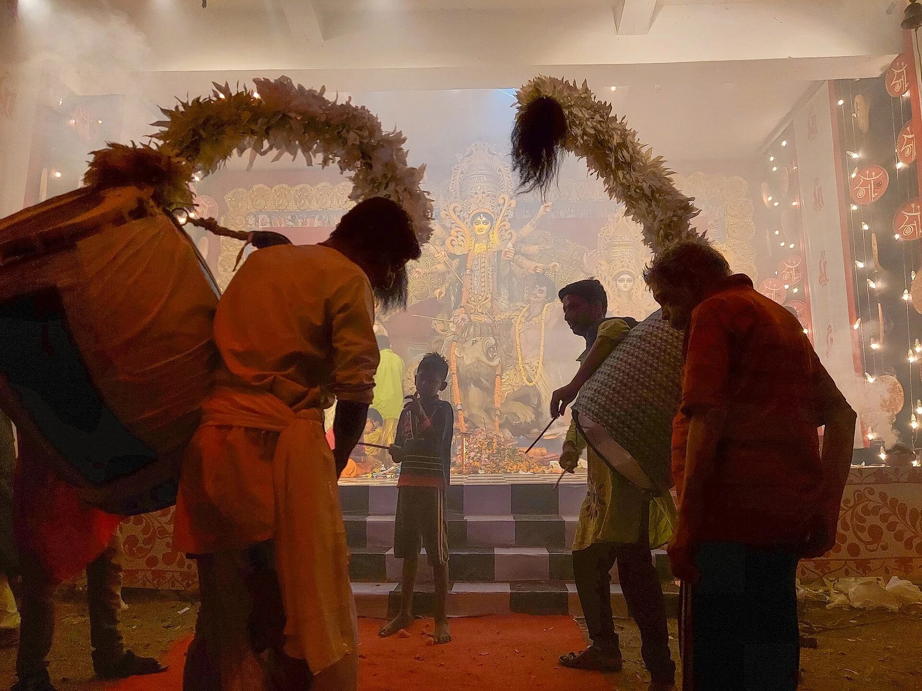 Dhak during Saptami rituals