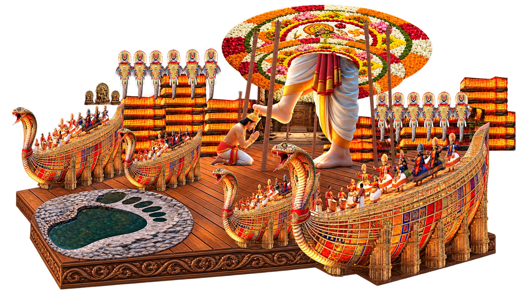 Railway Puja mandap tableau concept